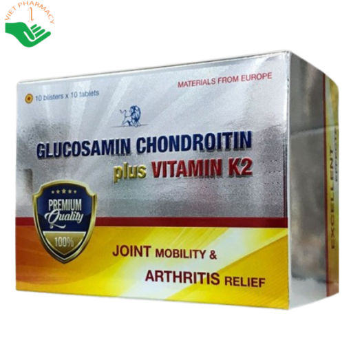 Viên uống Glucosamin Chondroitin Plus K2 - Vỉ 100 viên