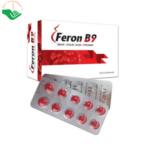 Viên uống FERON B9 dạng vỉ 100 viên bổ sung Sắt và Vitamin