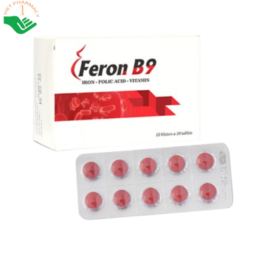 Viên uống FERON B9 dạng vỉ 100 viên bổ sung Sắt và Vitamin