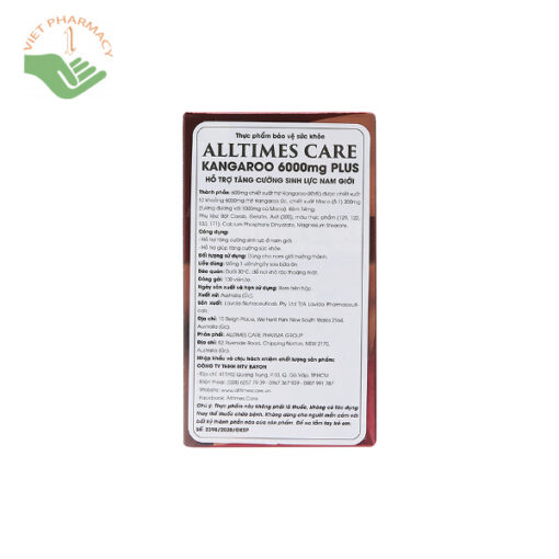 Alltimes Care Kangaroo 6000mg Plus tăng cường sinh lý nam