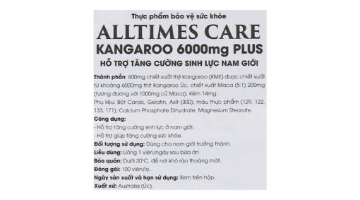 Alltimes Care Kangaroo 6000mg Plus tăng cường sinh lý nam