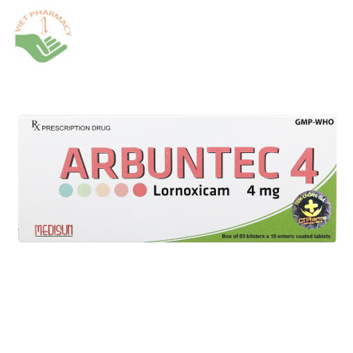 Arbuntec 4 - Thuốc điều trị đau và viêm xương khớp