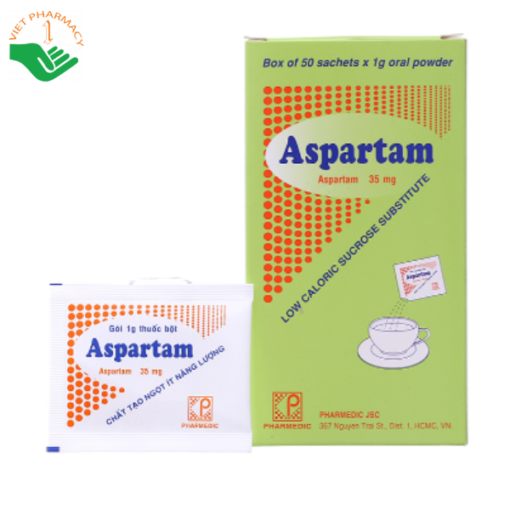 Đường ăn kiêng Aspartam Pharmedic (Hộp 50 gói)