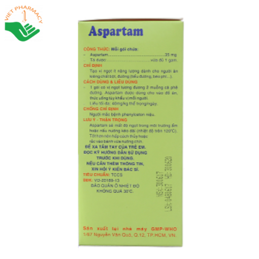 Đường ăn kiêng Aspartam Pharmedic (Hộp 50 gói)