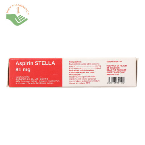 ASPIRIN STELLA 81MG dự phòng nhồi máu cơ tim