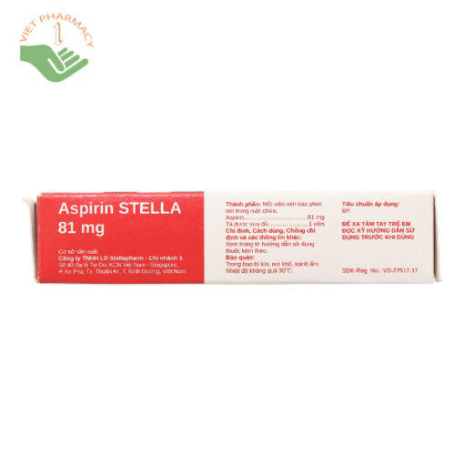 ASPIRIN STELLA 81MG dự phòng nhồi máu cơ tim