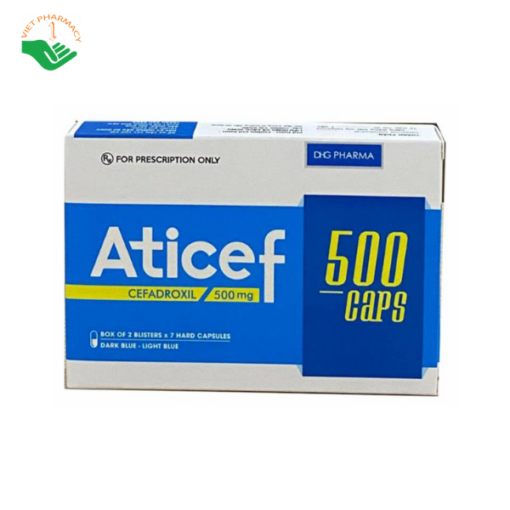 Thuốc trị nhiễm khuẩn từ nhẹ đến vừa Aticef 500mg Caps