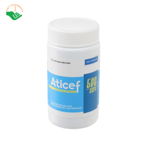 Thuốc trị nhiễm khuẩn từ nhẹ đến vừa Aticef 500mg Caps