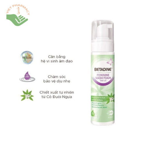 Bọt vệ sinh phụ nữ hàng ngày Betadine Feminine Wash Foam Daily Use Fresh and Active Lemon Verbena