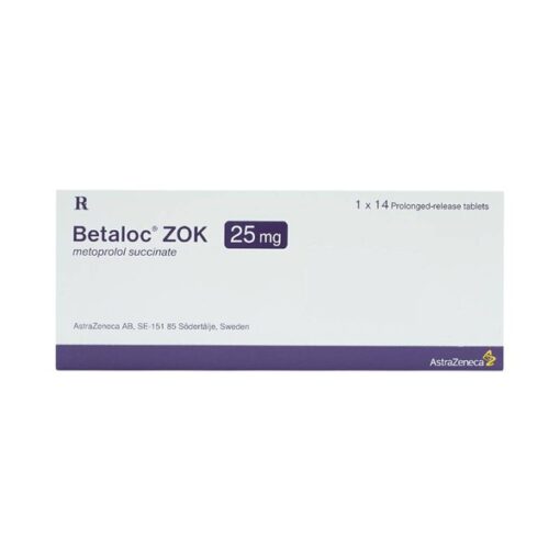 Betaloc ZOK 25mg trị tăng huyết áp, đau thắt ngực