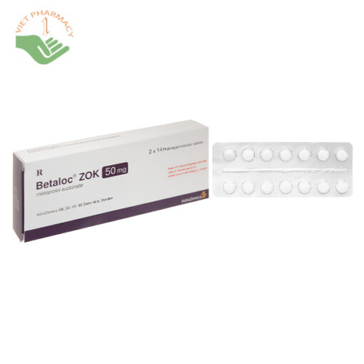 Betaloc ZOK 50mg trị tăng huyết áp, đau thắt ngực