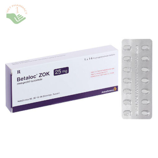 Betaloc ZOK 25mg trị tăng huyết áp, đau thắt ngực