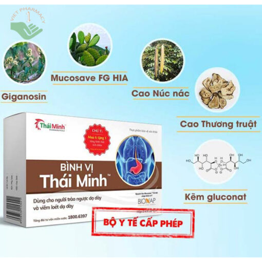 Bình vị Thái Minh hỗ trợ giảm viêm loét dạ dày