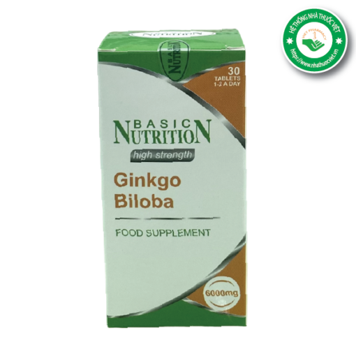 Bổ não Ginkgo Biloba Basic Nutrition (Hộp 30 viên)