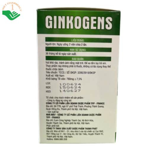 Bổ não Ginkogens TP Pharma