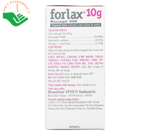 Bột pha dung dịch uống Forlax 10g trị táo bón