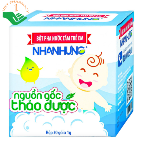 Bột pha nước tắm trẻ em Nhân Hưng (1g x 30 gói)