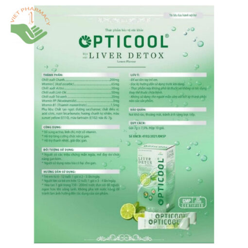 Bột sủi thanh nhiệt Liver Detox Opticool (Vị chanh)