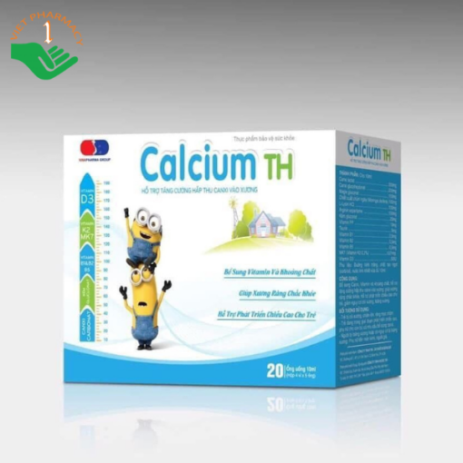 Calcium TH hỗ trợ tăng cường hấp thu canxi vào xương (hộp 20 ống x 10ml)