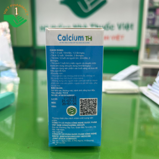 Calcium TH hỗ trợ tăng cường hấp thu canxi vào xương (hộp 20 ống x 10ml)