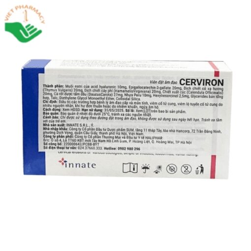 Cerviron hỗ trợ điều trị viêm nhiễm phụ khoa