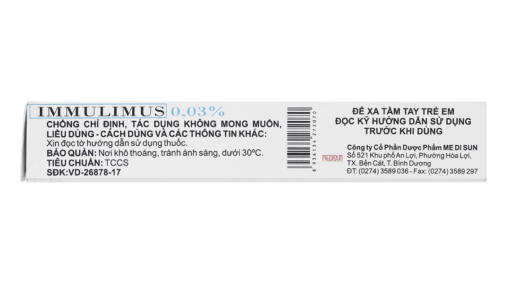 Immulimus 0.03% tuýp 10g - Thuốc mỡ bôi da trị eczema