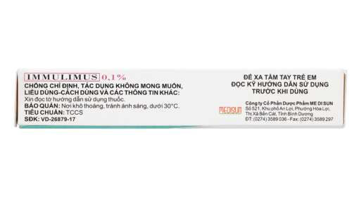 Immulimus 0.1% Tuýp 10g - Thuốc mỡ bôi da trị eczema