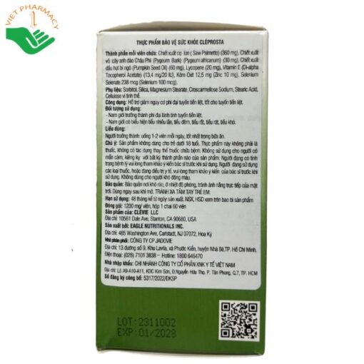 Viên uống hỗ trợ tuyến tiền liệt CLEPROSTA