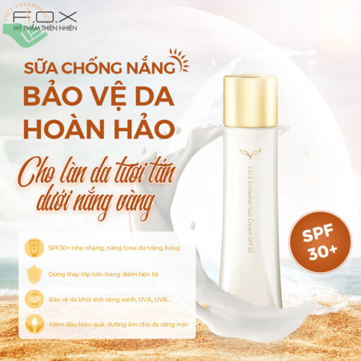 F.O.X Embellish Sun Cream SPF30 - Sữa chống nắng hoàn hảo