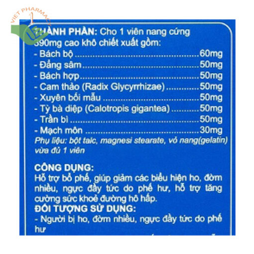 Cốt Phế Đan bổ phế, giảm ho