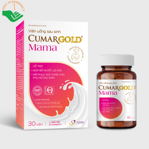 Viên uống sau sinh CumarGold Mama giúp lợi sữa, bổ huyết, hồi phục sức khỏe