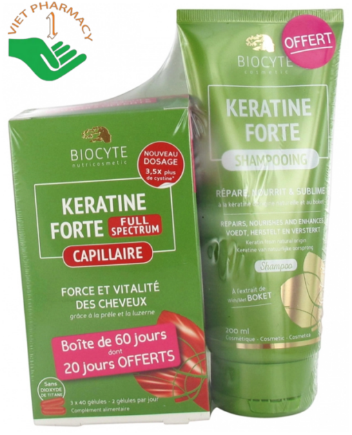 Dầu xả giúp giảm và ngăn ngừa rụng tóc Biocyte Keratine Forte A.Shampooing