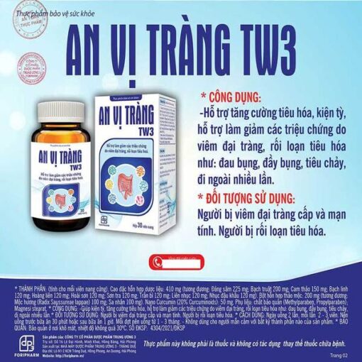 TPBVSK An tràng vị TW3 - hộp 30 viên