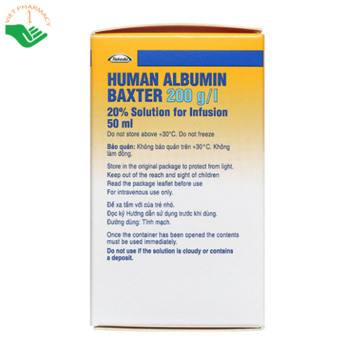 Dung dịch tiêm Human Albumin Baxter 200g/l