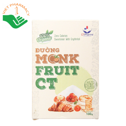 Đường ăn kiêng Monk Fruit CT hộp 100gr  (hộp 20 gói x 5gr)