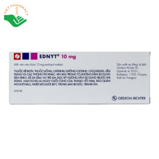 Ednyt 10mg - Điều trị tăng huyết áp, suy tim, dự phòng thiếu máu mạch vành.