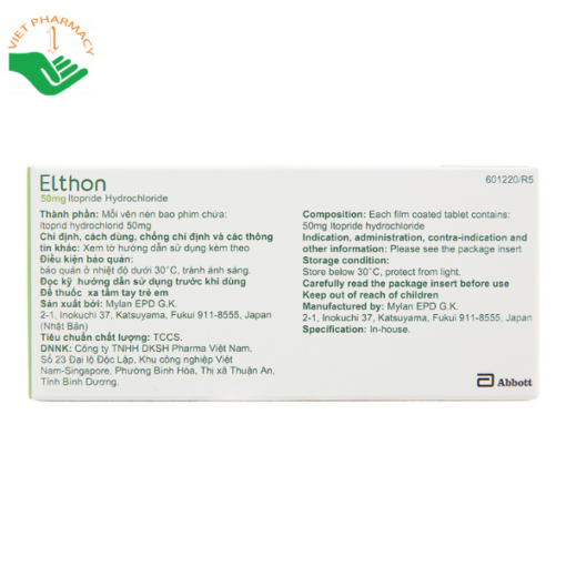 Elthon 50mg - Chữa trị những triệu chứng về dạ dày