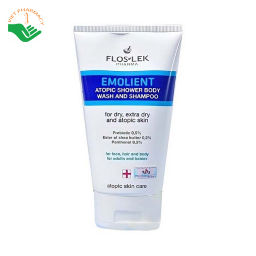 Emolient Atopic Body Wash Gel And Shampoo Floslek 150Ml - Gel Tắm Gội Dịu Nhẹ