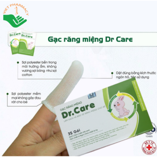 Gạc răng miệng Dr.Care làm sạch và bảo vệ răng miệng cho bé