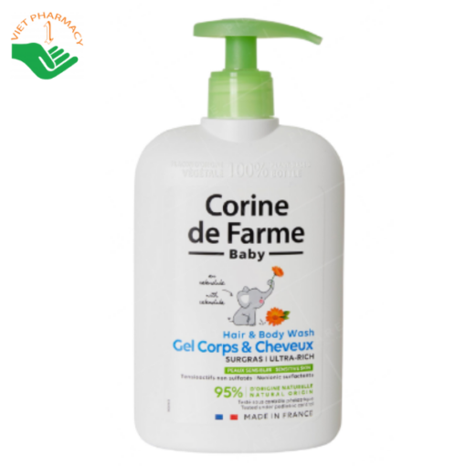 Gel tắm gội cho bé Corine de Farme Hair & Body Wash