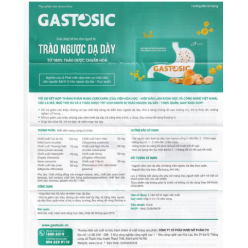 Gastosic- Hỗ trợ cho người trào ngược dạ dày thực quản