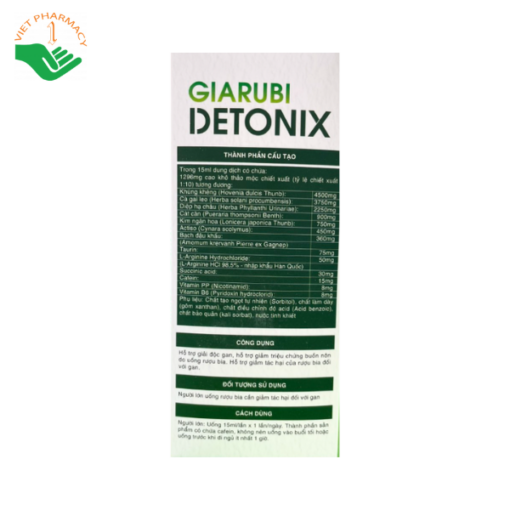 Nước giải rượu bia Giarubi Detonix