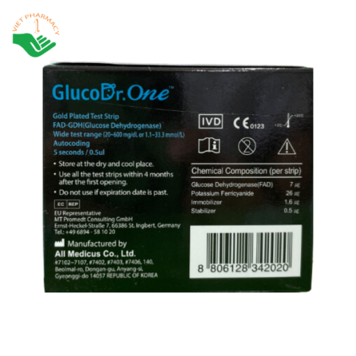 Que thử đường huyết Gluco Dr.One