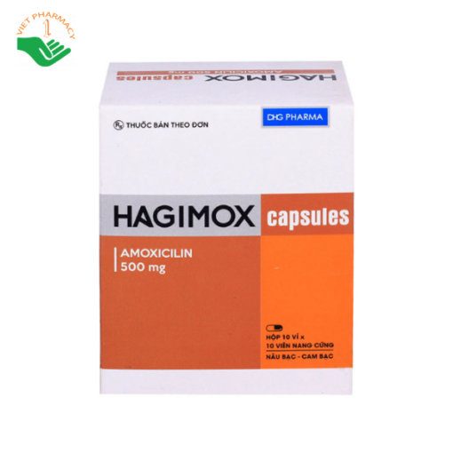 Thuốc Hagimox Capsules 500mg (Nâu - cam)