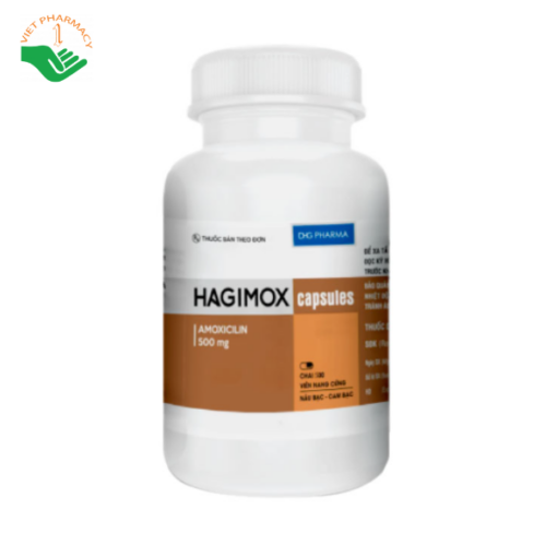 Thuốc Hagimox Capsules 500mg (Nâu - cam)