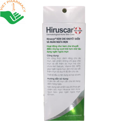 Hiruscar Anti Acne Spot Cover Fluid - Kem che khuyết điểm, ngừa mụn