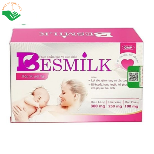 Hỗ trợ lợi sữa, giảm nguy cơ tắc tuyến sữa Besmilk