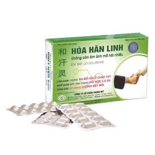 Hòa Hãn Linh hỗ trợ giảm ra mồ hôi nhiều (Hộp 30 viên)