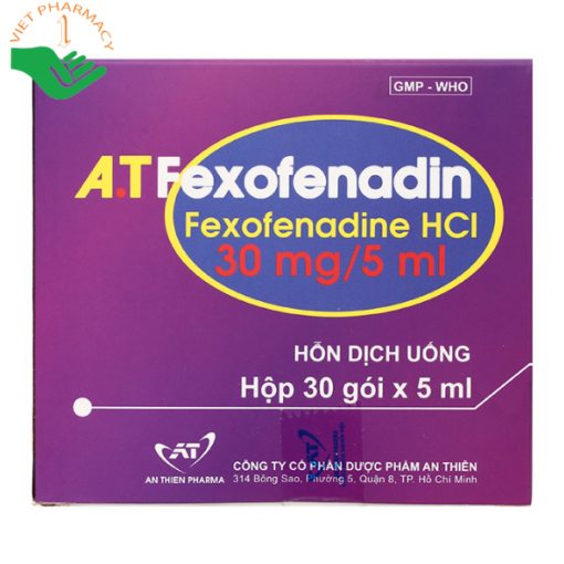 Hỗn dịch uống A.T Fexofenadin 30mg/5ml