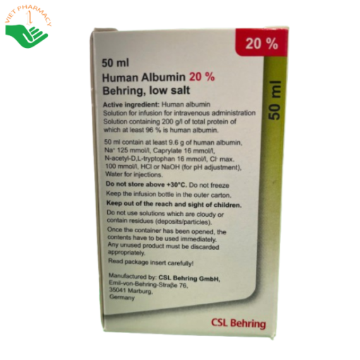 Human Albumin 20% Behring, Low Salt